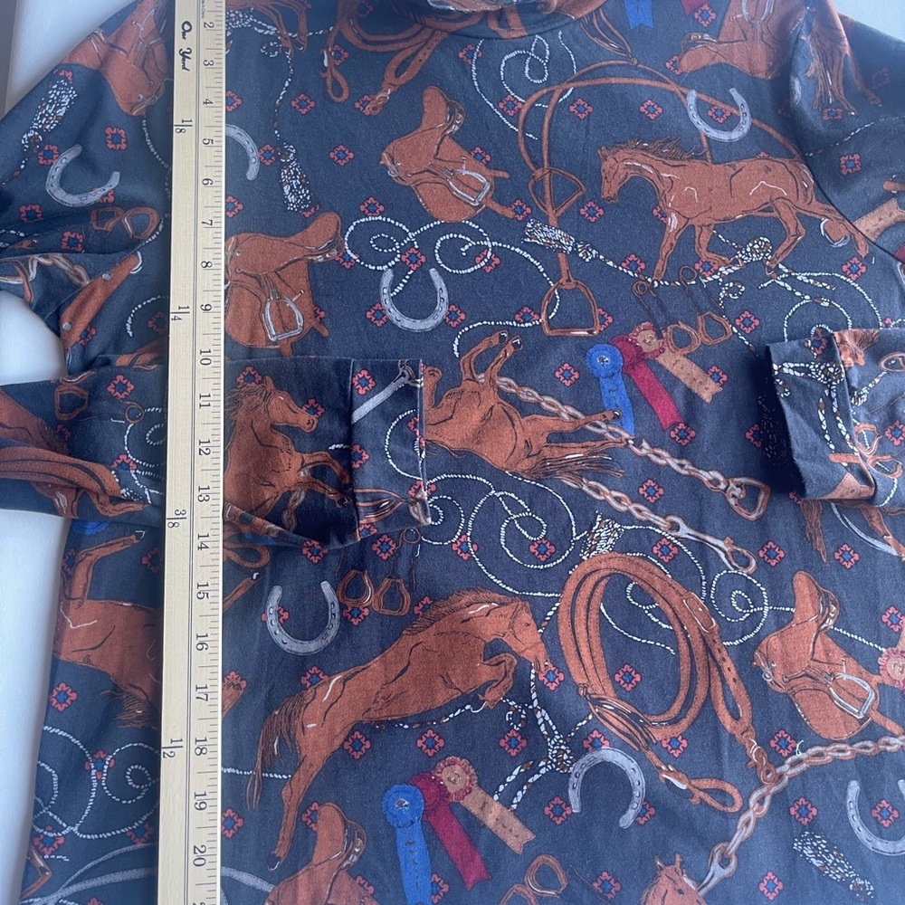 Anthropologie Black and Brown Equestrian Print Top - Picture 11 of 11